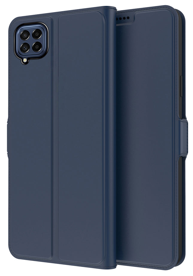 Mobizang Noble Slim Magnetic Leather Flip Case Cover for Samsung Galaxy M53 (5G) (Blue)