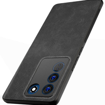 Mobizang Tux Back Case for Vivo V27 (5G) / V27 PRO (5G) | Slim Leather Shockproof Camera Protection Back Cover (Black)