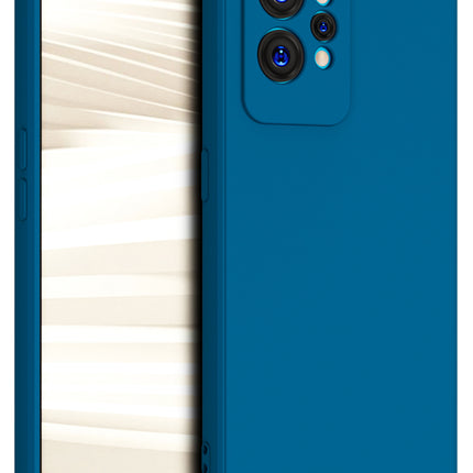 Matte Lens Protective Back Cover for Realme GT 2 Pro , Slim Silicone with Soft Lining Shockproof Flexible Full Body Bumper Case (Blue)