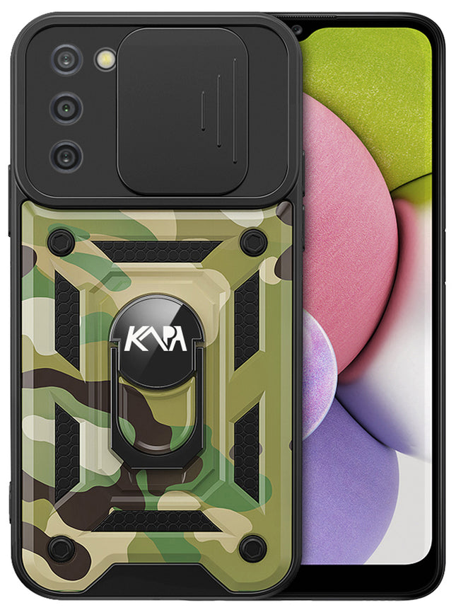 Tank Back Cover for Samsung Galaxy S20 FE , Inbuilt Ring & Slider [Military Grade Protection] Shockproof Lens Protection Case (Green)
