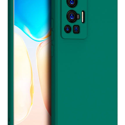 Matte Lens Protective Back Cover for Vivo X70 Pro , Slim Silicone with Soft Lining Shockproof Flexible Full Body Bumper Case (Green)
