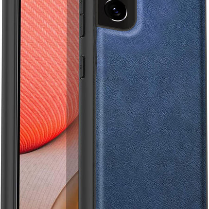 Tux Back Case For Samsung Galaxy S22 , Slim Leather Case with Soft Edge Shockproof Back Cover (Blue)