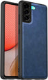 Tux Back Case For Samsung Galaxy S22 , Slim Leather Case with Soft Edge Shockproof Back Cover (Blue)