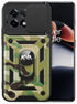 Mobizang Tank Back Cover for OnePlus 11R | Inbuilt Ring + Slider Shockproof Lens Protection Case (Green)