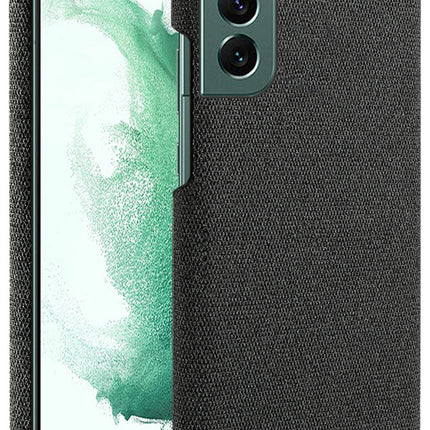 Woven Soft Fabric Case for Samsung Galaxy S22 Plus Back Cover, Shock Protection Slim Hard Anti Slip Back Cover (Black)