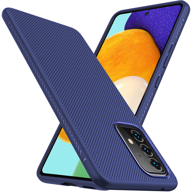 Twill Shock Proof Soft Flexible Back Case Cover for Samsung Galaxy A73  (Blue)