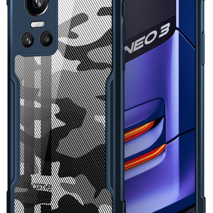 Beetle Camouflage for Realme GT Neo 3 Back Case, [Military Grade] Shockproof Slim Cover (Blue)