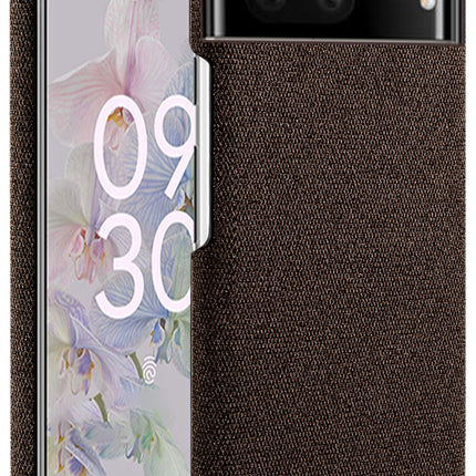 Mobizang Woven Soft Fabric Case for Google Pixel 7 Back Cover, Shock Protection Slim Hard Anti Slip Back Cover (Brown)