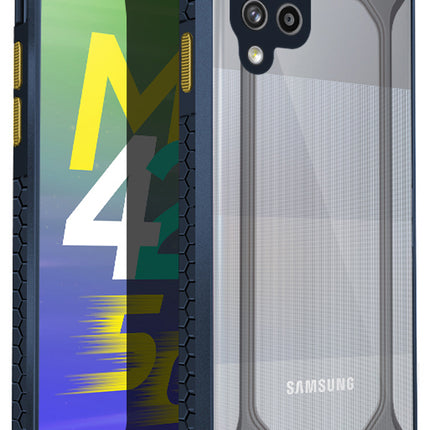 Unicorn for Samsung Galaxy M42 Clear Back Case, [Military Grade Protection] Shock Proof Slim Hybrid Bumper Cover (Blue)