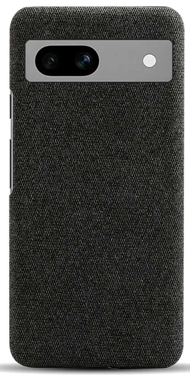 Mobizang Woven Soft Fabric Case for Google Pixel 7A Back Cover , Slim Hard Anti Slip Cover (Black)