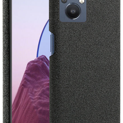 Woven Soft Fabric Case for Oppo F21 PRO (5G) Back Cover, Shock Protection Slim Hard Anti Slip Back Cover (Black)