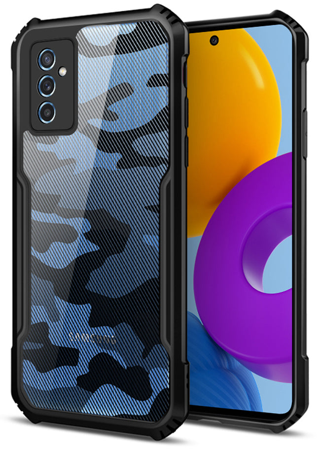 Beetle Camouflage for Samsung Galaxy M52 (5G) Back Case, [Military Grade Protection] Shock Proof Slim Hybrid Bumper Cover (Black)