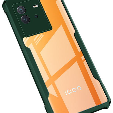 Mobizang Beetle for IQOO NEO 6 (5G) Back Case, [Military Grade] Shockproof Slim Hybrid Clear Back Cover (Green)
