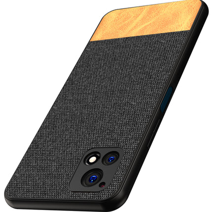 Soft Fabric & Leather Hybrid Protective Case Cover for Vivo Y72 (5G) (Black,Brown)