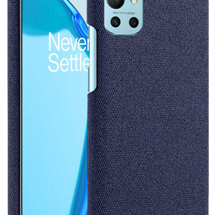 Woven Soft Fabric Case for OnePlus 9R / One Plus 9R Back Cover, Shock Protection Slim Hard Anti Slip Back Cover (Blue)
