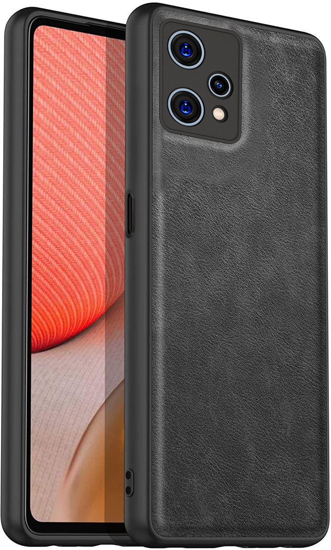 Tux Back Case for Realme 9 Pro Plus, Slim Leather Case with Soft Edge Shockproof Back Cover (Black)