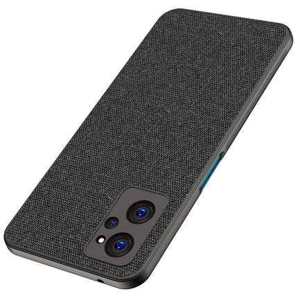 Soft Fabric Hybrid Protective Back Case Cover for Realme 9i (Black)