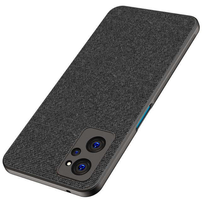 Soft Fabric Hybrid Protective Back Case Cover for Realme 9i (Black)