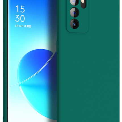 Matte Lens Protective Back Cover for Oppo Reno 6 Pro (5G) , Slim Silicone with Soft Lining Shockproof Flexible Full Body Bumper Case , Green