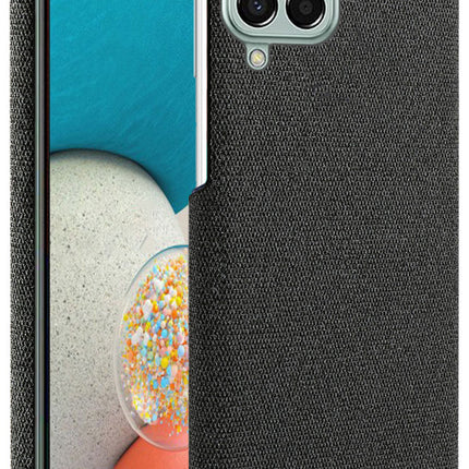 Mobizang Woven Soft Fabric Case for Samsung Galaxy M53 (5G) Back Cover, Shock Protection Slim Hard Anti Slip Back Cover (Black)