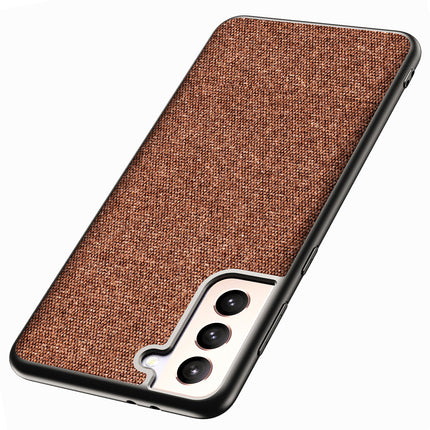Soft Full Fabric Protective Shockproof Back Case Cover for Samsung Galaxy S21 + (Plus) (Full Brown)