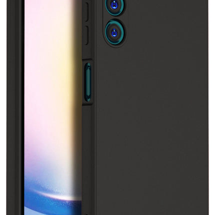 Mobizang Matte Protective Lens Flexible Back Cover for Samsung Galaxy A25 | Slim Silicone with Soft Lining Shockproof Full Body Bumper Case (Black)