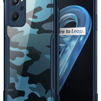 Beetle Camouflage for Realme 9i Back Case, [Military Grade] Shockproof Slim Hybrid Cover (Blue)