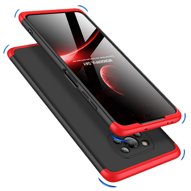 Double Dip Full 360 Protection Back Case Cover for Poco X3 Pro (Red,Black)
