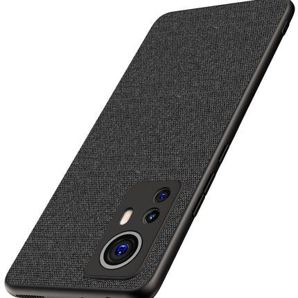 Soft Fabric Hybrid Protective Back Case Cover for Xiaomi 12 PRO (5G) (Black)