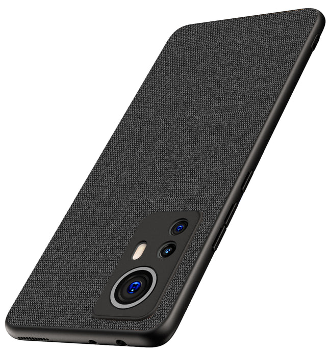 Soft Fabric Hybrid Protective Back Case Cover for Xiaomi 12 PRO (5G) (Black)
