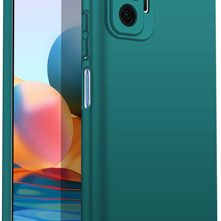 Silk Smooth Finish [Full Coverage] All Sides Protection Slim Back Cover For Xiaomi Redmi Note 10 Pro /  Note 10 Pro Max (Green)