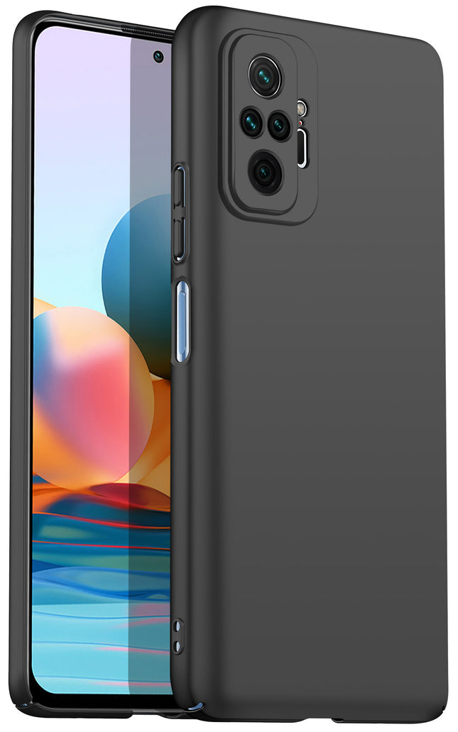 Silk Smooth Finish [Full Coverage] All Sides Protection Slim Back Cover For Xiaomi Redmi Note 10 Pro /  Note 10 Pro Max (Black)