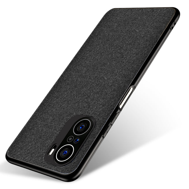 Soft Fabric Hybrid for Xiaomi Mi 11X Pro / Mi 11X Back Cover, Shockproof Protection Slim Hard Back Case (Black)