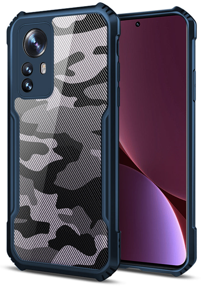 Beetle Camouflage for Xiaomi 12 PRO (5G) Back Case, Shockproof Slim Cover (Blue)