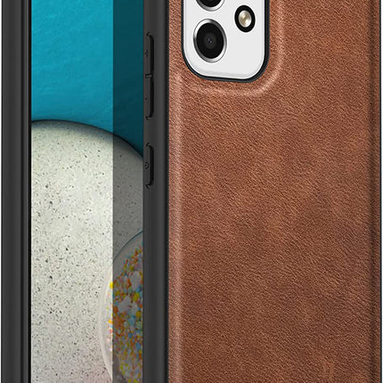 Tux Back Case for Samsung Galaxy A33 (5G), Slim Leather Case With Shockproof Back Cover (Brown)