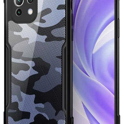 Beetle Camouflage for Mi 11 Lite Back Case, [Military Grade Protection] Shock Proof Slim Hybrid Bumper Cover (Black)