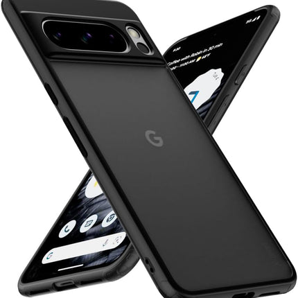 Mobizang Shield Frosted Acrylic Back Shock Proof Case Cover for Google Pixel 8 PRO (Black)