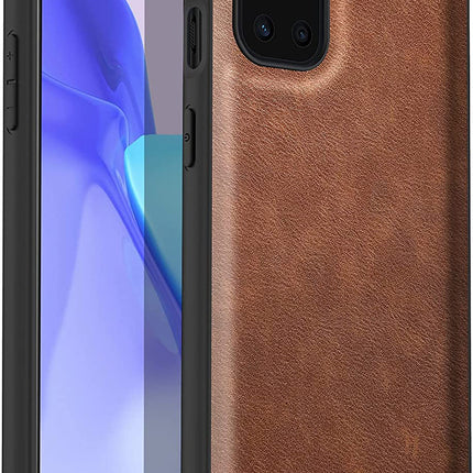Tux Back Case for OnePlus 9R / One Plus 9R , Slim Leather Case with Soft Edge Shockproof Back Cover (Brown)