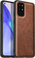 Tux Back Case for OnePlus 9R / One Plus 9R , Slim Leather Case with Soft Edge Shockproof Back Cover (Brown)