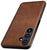 Mobizang Tux Leather Back Cover for Samsung Galaxy S24 Plus | Slim Shockproof Camera Protection Bumper Case (Brown)