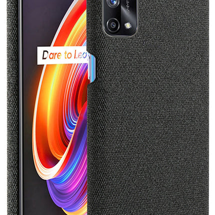 Woven Soft Fabric Case for Realme X7 Pro Back Cover, Shock Protection Slim Hard Anti Slip Back Cover (Black)