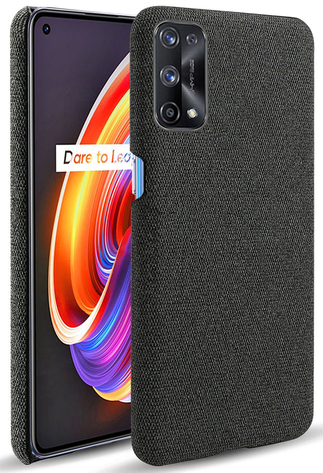 Woven Soft Fabric Case for Realme X7 Pro Back Cover, Shock Protection Slim Hard Anti Slip Back Cover (Black)