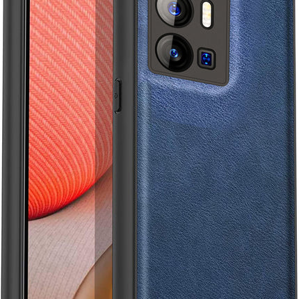 Tux Back Case For Vivo X70 Pro Plus , Slim Leather Case with Soft Edge Shockproof Back Cover (Blue)