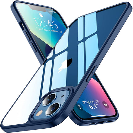 Hawkeye Clear Back Cover for Apple iPhone 13 Mini (5.4 inch) , Camera Lens Protector Shockproof Slim Clear Case Cover (Blue)
