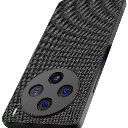Mobizang Soft Full Fabric Protective Back Case Cover for Vivo X100 | Shockproof Slim Hard Anti Slip Back Case (Black)