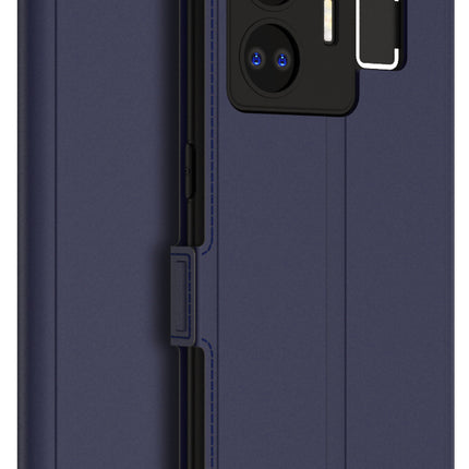 Mobizang Noble Slim Magnetic Leather Flip Case Cover for Realme GT Neo 5 (5G) | Card Holder Stand Leather Flip Wallet Case (Blue)