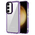 Mobizang Warrior Acrylic Clear Back Cover For Samsung Galaxy S24 | Slim Shockproof [Military Grade Protection] Hybrid Bumper Case (Purple Sides)