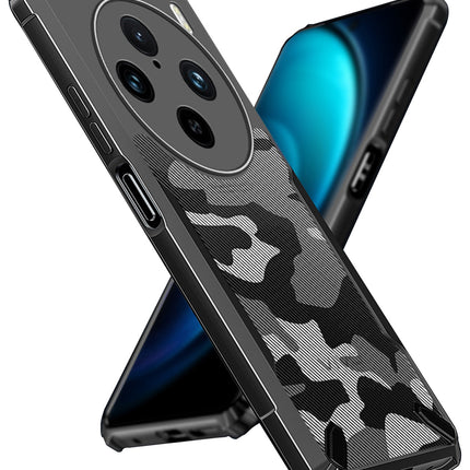 Mobizang Bull Camouflage Back Cover for Vivo X100 | [Military Grade Protection] Shock Proof Slim Hybrid Bumper Case (Black)