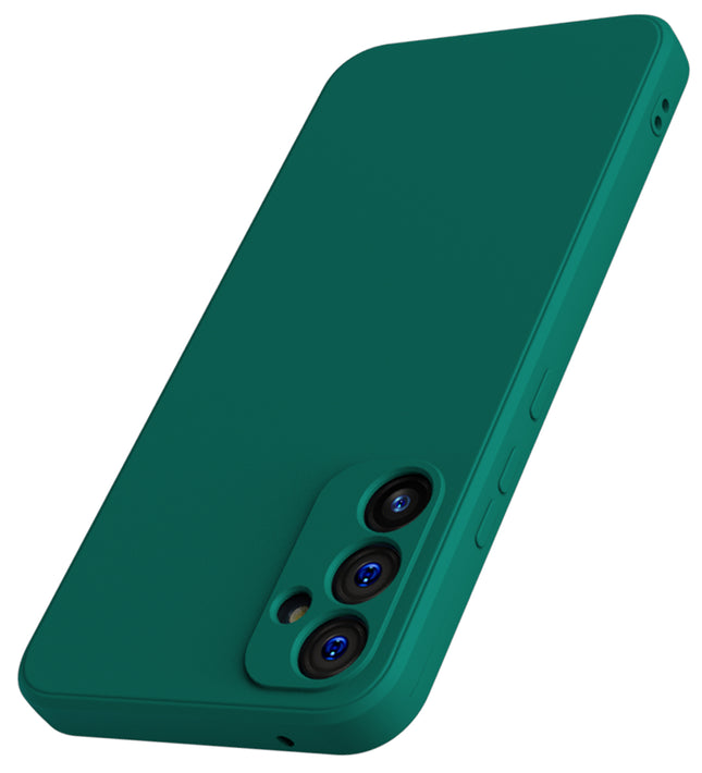 Mobizang Matte Lens Protective Flexible Back Cover for Samsung Galaxy A34 (5G) | Slim Silicone with Soft Lining Shockproof Full Body Bumper Case (Green)