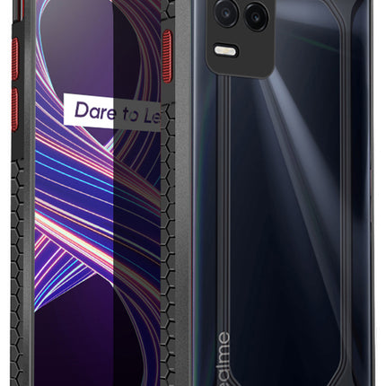 Unicorn for Realme 8 (5G) Clear Back Case, [Military Grade Protection] Shock Proof Slim Hybrid Bumper Cover (Black)